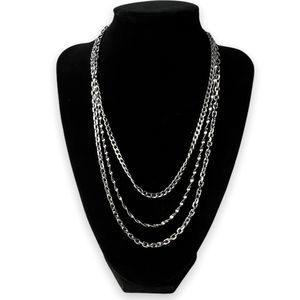 Multi Strand Silver Tone Necklace